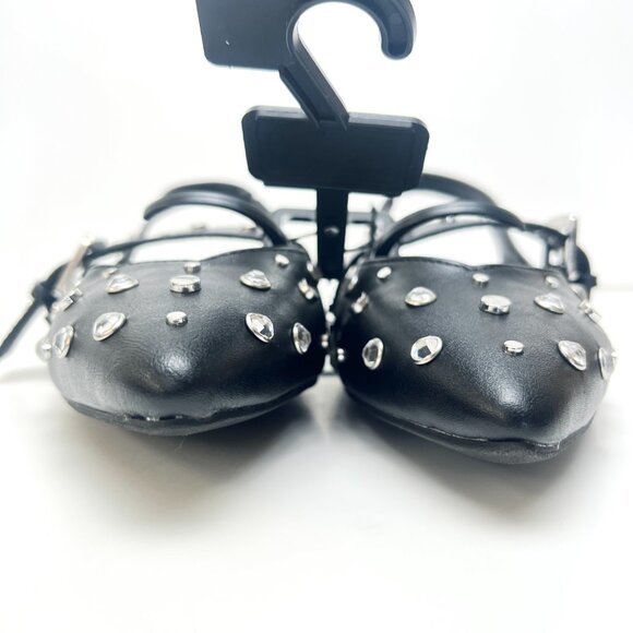 Sz 8 NWT Madden NYC Devin Stud Rhinestone Pointed Toe Mary Jane Slingback Sandal - Picture 4 of 11